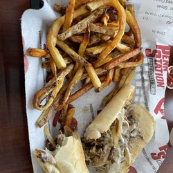 Penn Station East Coast Subs - Cheesesteak and fries