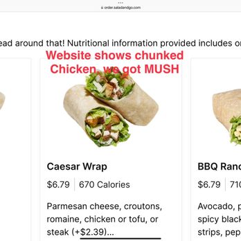 Salad and Go - Chicken Caesar mush wrap - Salad Near Me - Tucson, Arizona Salad and Go - Chicken Caesar mush wrap - Salad Near Me - Tucson, Arizona