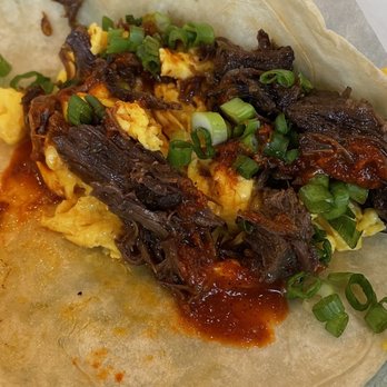 Tacodeli - The beef check breakfast taco - you'll have to look at the menu since I forgot what they call this taco - Breakfast & Brunch Near Me - Austin, Texas