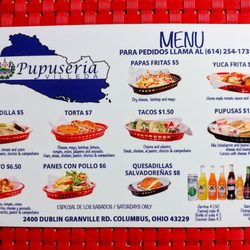 Pupuseria Villeda - The menu can be a bit challenging to track down, so here it is!
