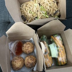 Foo Dog Curry Traders - Wild Ginger and Mushroom Noodles - Japan Rice-A-Rollies Pickled Apple Autumn Rolls