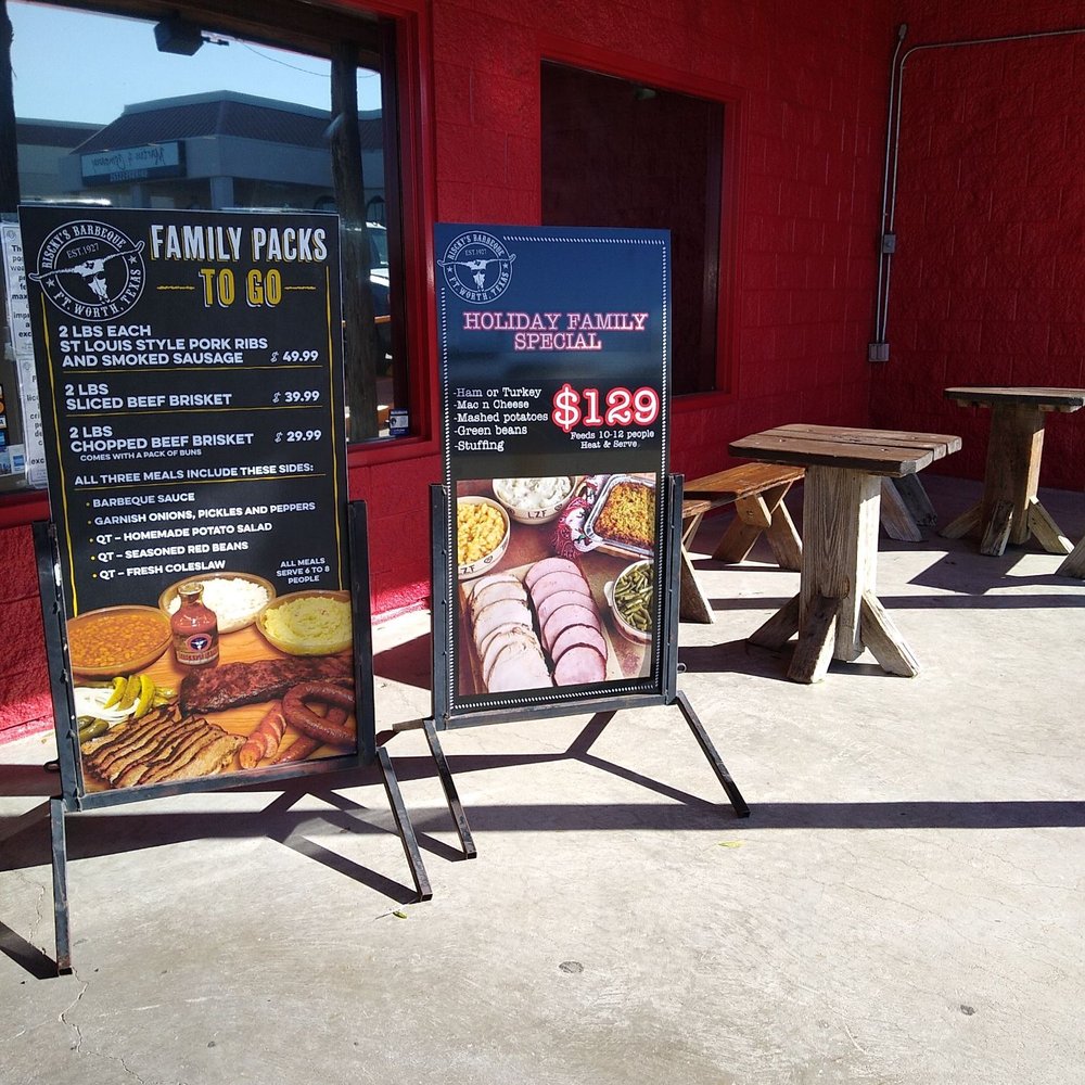 Riscky's BBQ - Advertisement Specials outside Riscky's. - Barbeque Near Me - Fort Worth, Texas