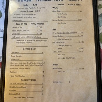 Trailhead Pizza - Drink Menu - Pizza Near Me - Coffee Creek, California Trailhead Pizza - Drink Menu - Pizza Near Me - Coffee Creek, California