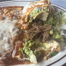 Los Chilaquiles - Shredded beef chimichanga