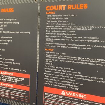 Sky Zone Trampoline Park - Airbag Rules - Trampoline Parks Near Me - Gardena, California