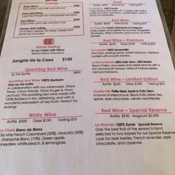 El Corcho Rosa - Wine Menu
