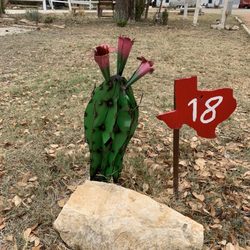 Heart of Texas RV Park - Metal cactus