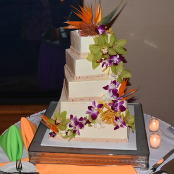 The Pod Shop Flowers - Cake decorated to match our tropical-themed wedding. - Florists Near Me - New Hope, Pennsylvania The Pod Shop Flowers - Cake decorated to match our tropical-themed wedding. - Florists Near Me - New Hope, Pennsylvania