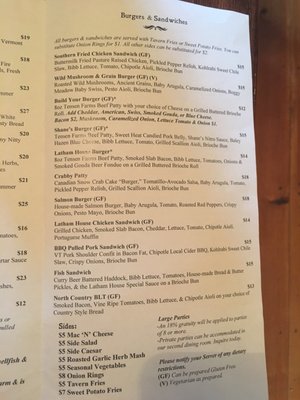 Menu photo 2 Latham House Tavern Lyme, NH Menu photo 2 Latham House Tavern Lyme, NH