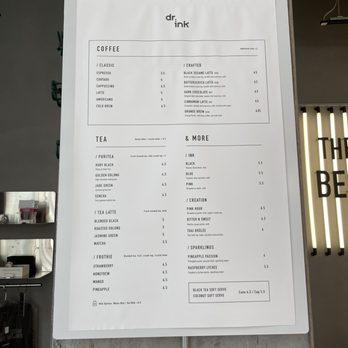 Dr.ink - Menu - Coffee & Tea Near Me - San Jose, California