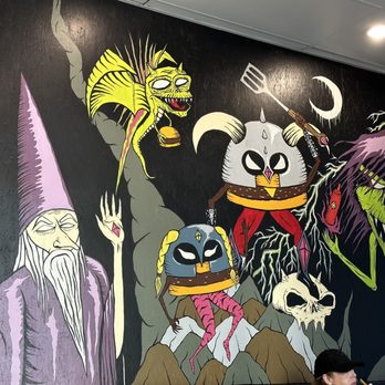 Grill 'Em All - Interior mural - Burgers Near Me - Long Beach, California