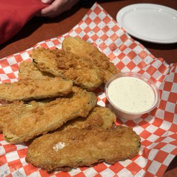 Lucky Lou's American Kitchen - Deep fried pickles. Hot and very crispy - Breakfast & Brunch Near Me - Mesa, Arizona Lucky Lou's American Kitchen - Deep fried pickles. Hot and very crispy - Breakfast & Brunch Near Me - Mesa, Arizona