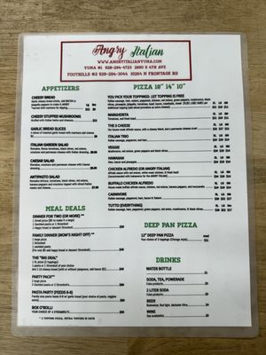 Menu photo 2 Angry Italian Yuma, AZ
