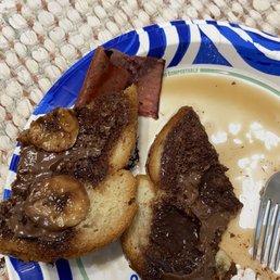 Stuffed BANANA French toast with so few thin bananas I can't believe it. Disappointed Stuffed BANANA French toast with so few thin bananas I can't believe it. Disappointed