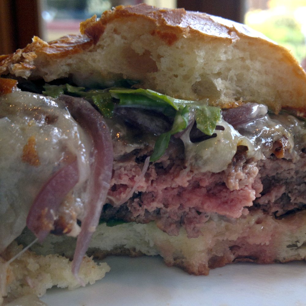 Fireside Lounge - Lamb burger (nice and rare the way I like it) - Wine Bars Near Me - Woodinville, Washington