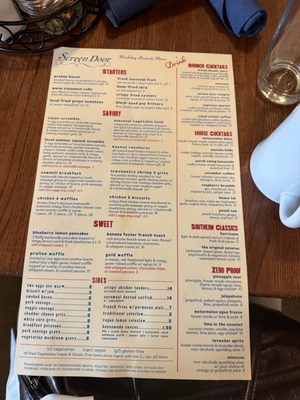 Menu photo 8 Screen Door Eastside Portland, OR