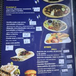 El Sombrero Azul - Menu