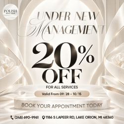 The Polish Bar - NEW MANAGEMENT SPECIAL
Big changes are happening at Polish Nail Bar, and we couldn't be more excited!
