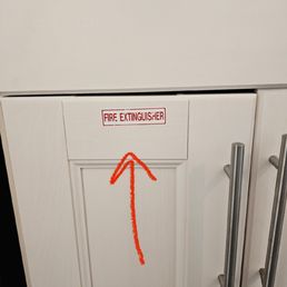 Where the fire extinguisher was supposed to be. Where the fire extinguisher was supposed to be.