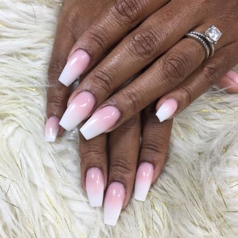 Luxe Nail Spa - Ombré full set with coffin shape - Nail Salons Near Me - Suffolk, Virginia