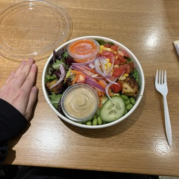 Imperfect Fresh Eats - There's charred chicken and noodles underneath all the vegs! - Salad Near Me - Toronto, Ontario