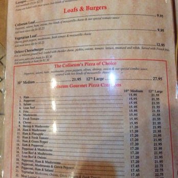 Coliseum Pizza & Steak - Menu 2 - Steakhouses Near Me - Edmonton, Alberta