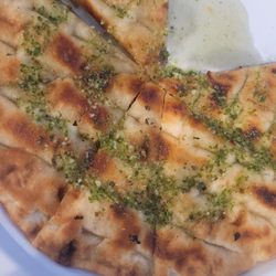 Pita with garlic and olive oil