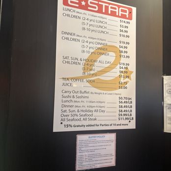 E-Star Asian Buffet - Pricing as of 12/31/2025 - Buffets Near Me - Houston, Texas