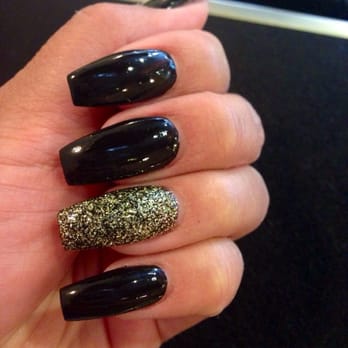 Southland Nails - Black & gold glitter - Nail Salons Near Me - Pacifica, California Southland Nails - Black & gold glitter - Nail Salons Near Me - Pacifica, California
