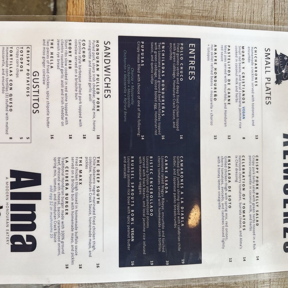 Alma Cafe - Lunch menu - Coffee & Tea Near Me - New Orleans, Louisiana