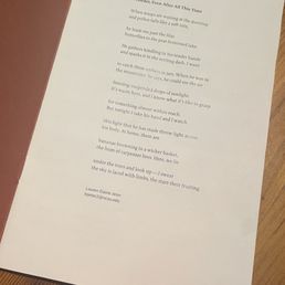 This season's menu poem! Cute touch.