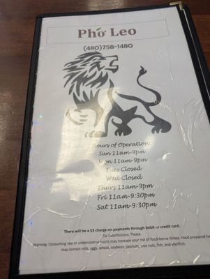 Menu photo 1 Pho Leo Mesa, AZ