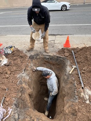 Exposing pipe for new cleanout