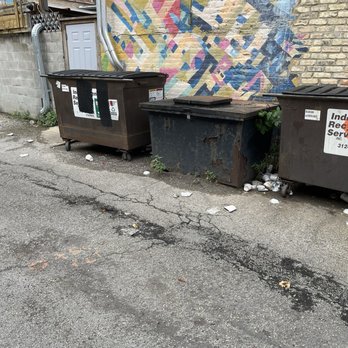 The Long Room - Garbage dumpster area side of The Long Room Building. - Bars Near Me - Chicago, Illinois