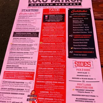 Loco Patron Brewery - Menu - Mexican Near Me - Scottsdale, Arizona Loco Patron Brewery - Menu - Mexican Near Me - Scottsdale, Arizona
