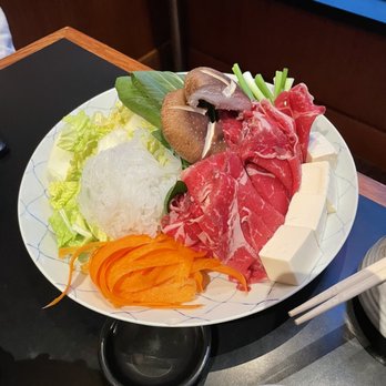 Cocoro Japanese - Meat, veggies, tofu for shabu shabu - Japanese Near Me - Chicago, Illinois