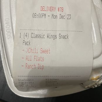 Bull Chicks - love how the taped receipt states all flats as well & they still have me all drums - Burgers Near Me - Baton Rouge, Louisiana