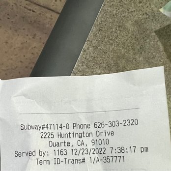 Subway - Order proof - Sandwiches Near Me - Duarte, California Subway - Order proof - Sandwiches Near Me - Duarte, California