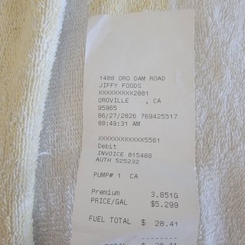 Valero - June 27th gas receipt at valero - Gas Stations Near Me - Oroville, California Valero - June 27th gas receipt at valero - Gas Stations Near Me - Oroville, California