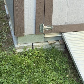 Tuff Shed Baltimore - Pavers on left side of shed , that have sank/settled down about 1-2" into the soil . - Sheds & Outdoor Storage Near Me - Catonsville, Maryland Tuff Shed Baltimore - Pavers on left side of shed , that have sank/settled down about 1-2" into the soil . - Sheds & Outdoor Storage Near Me - Catonsville, Maryland