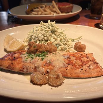 Woodmont Grill - Arctic Char with a lemon butter sauce and topped with rock shrimp. - New American Near Me - Bethesda, Maryland Woodmont Grill - Arctic Char with a lemon butter sauce and topped with rock shrimp. - New American Near Me - Bethesda, Maryland