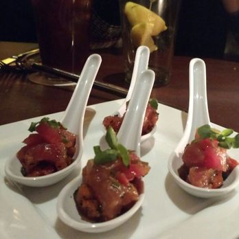 Seasons 52 - Complimentary tuna tartare amuse bouche! - New American Near Me - Princeton, New Jersey