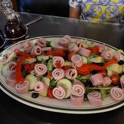 Antipasto fresh crisp lettuce with all the trimmings.