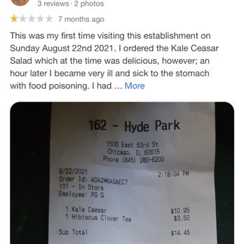 sweetgreen - Several other customers have been ill from this restaurant and received terrible customer service - Salad Near Me - Chicago, Illinois sweetgreen - Several other customers have been ill from this restaurant and received terrible customer service - Salad Near Me - Chicago, Illinois
