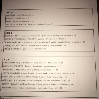 Handle - Menu for 12/10/16 - New American Near Me - Park City, Utah Handle - Menu for 12/10/16 - New American Near Me - Park City, Utah