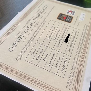 Gyu Masu - We were the first ever to get this (manager trying to this out, apparently) but PROOF-his wagyu is 100% legit :) - Seafood Near Me - Kapolei, Hawaii
