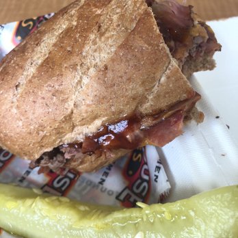 Firehouse Subs - Small size BBQ roast beef and cheddar all sandwiches come with a dill. - Sandwiches Near Me - Kansas City, Missouri Firehouse Subs - Small size BBQ roast beef and cheddar all sandwiches come with a dill. - Sandwiches Near Me - Kansas City, Missouri