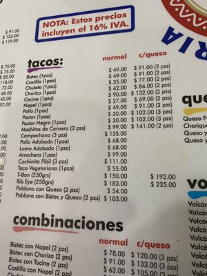 Menu photo 2 Taqueria los Parados Mexico, DIF