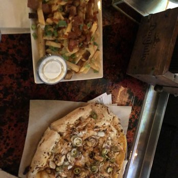 Frankie's Downtown - Buffalo chicken pizza w/ jalapeños, loaded fries and we also got the sweet Thai chili wings too! So good!! - Sports Bars Near Me - Dallas, Texas Frankie's Downtown - Buffalo chicken pizza w/ jalapeños, loaded fries and we also got the sweet Thai chili wings too! So good!! - Sports Bars Near Me - Dallas, Texas
