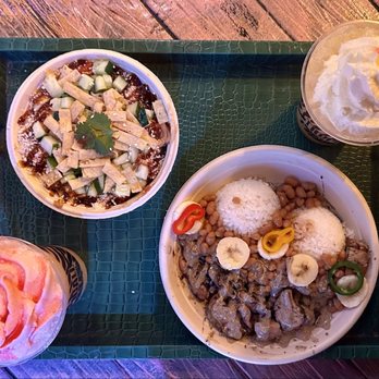 Tropicali - Shark attack, krakatoa bowl, rasta bowl, and I forget but it's the lilikoi tiki drink! - Hawaiian Near Me - Big Bear Lake, California